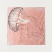 水色クラゲ タペストリー (正面)