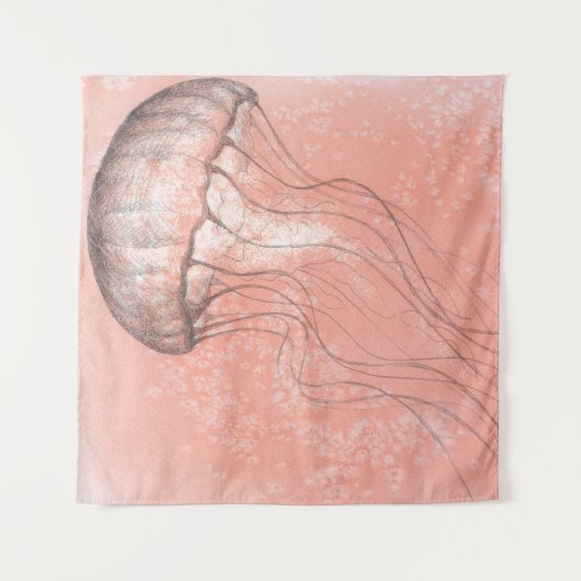 水色クラゲ タペストリー (正面)