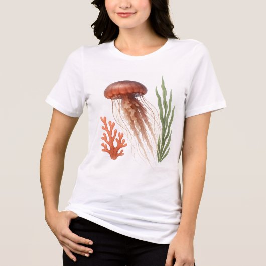 水色クラゲ トライブレンドTシャツ (正面)