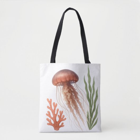 水色クラゲ トートバッグ (正面)