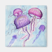 水色クラゲ マグネット (正面)