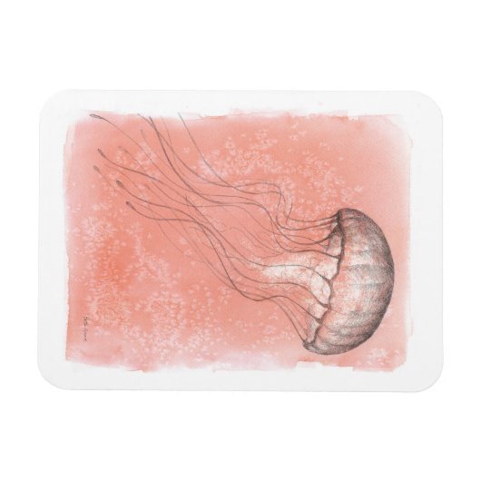 水色クラゲ マグネット (横)