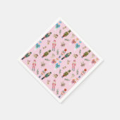 水色クリスマスくるみクラッカーコラージュ スタンダードカクテルナプキン (角)