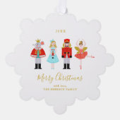 水色クリスマスくるみ割りカスタムの写真 オーナメントカード (正面)