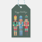 水色クリスマスくるみ割りギフトシール ギフトタグ (裏面)