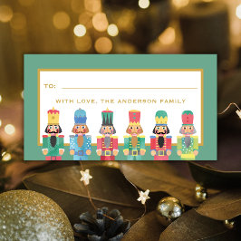 水色クリスマスくるみ割りギフトシール ラベル