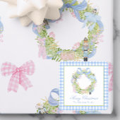 水色クリスマスくるみ割りリースエンクロージャ スクエアシール