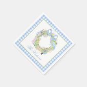 水色クリスマスくるみ割りリースエンクロージャ スタンダードカクテルナプキン (角)