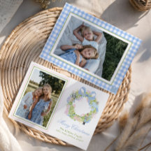 水色クリスマスくるみ割りリース写真