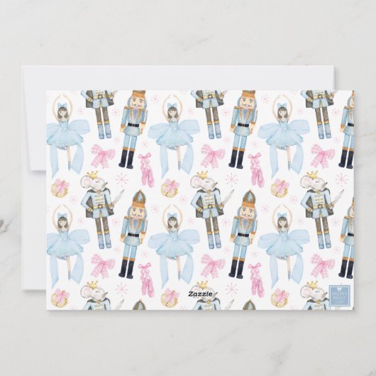 水色クリスマスくるみ割りリース写真 シーズンカード (裏面)