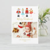 水色クリスマスくるみ割り写真 シーズンカード (スタンド正面)