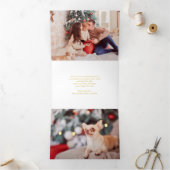 水色クリスマスくるみ割り写真 三つ折りクリスマスカード (内部)