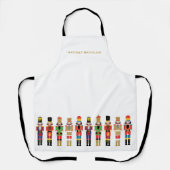 水色クリスマスくるみ割り エプロン (正面)