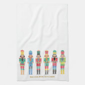 水色クリスマスくるみ割り キッチンタオル (縦)