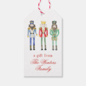 水色クリスマスくるみ割り ギフトタグ (正面)