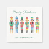 水色クリスマスくるみ割り スタンダードカクテルナプキン (正面)