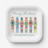 水色クリスマスくるみ割り ペーパープレート (正面)