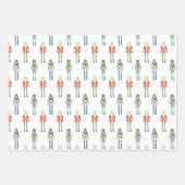 水色クリスマスくるみ割り ラッピングペーパーシート (正面)