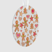 水色クリスマスのジンジャーブレッドCookie オーナメント (正面)