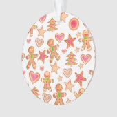 水色クリスマスのジンジャーブレッドCookie オーナメント (正面)