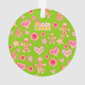 水色クリスマスのジンジャーブレッドCookie オーナメント (裏面)