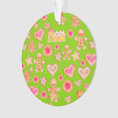 水色クリスマスのジンジャーブレッドCookie オーナメント (正面)