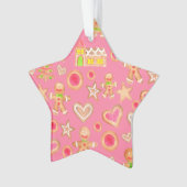 水色クリスマスのジンジャーブレッドCookie オーナメント (正面)