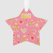 水色クリスマスのジンジャーブレッドCookie オーナメント (正面)