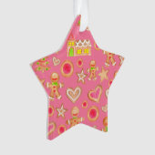 水色クリスマスのジンジャーブレッドCookie オーナメント (正面)