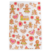 水色クリスマスのジンジャーブレッドCookie ミディアムペーパーバッグ (裏面)