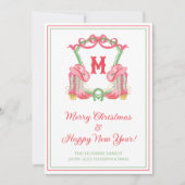 水色クリスマスカウボーイブーツモノグラムクレスト シーズンカード (正面)