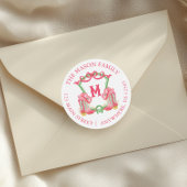 水色クリスマスカウボーイブーツモノグラムクレスト ラウンドシール