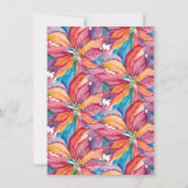 水色クリスマスカードカラフルポインセチア シーズンカード (裏面)