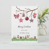 水色クリスマスカードホワイト シーズンカード (スタンド正面)