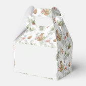 水色クリスマスキツネ、松の枝、ベリー フェイバーボックス (裏面サイド)