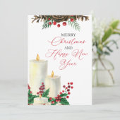 水色クリスマスキャンドルベリーパインコーン シーズンカード (スタンド正面)