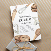 水色クリスマスクッキー交換パーティー 招待状