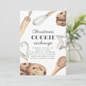 水色クリスマスクッキー交換パーティー 招待状 (スタンド正面)