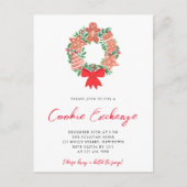 水色クリスマスクッキー交換 インビテーションポストカード (正面)