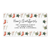 水色クリスマスクッキー伝統的エレガント ラベル (正面)