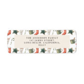 水色クリスマスクッキー伝統的エレガント ラベル (正面)