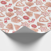 水色クリスマスクッキー模様クリスマス ラッピングペーパー (角)