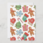 水色クリスマスクッキー飾のパーティー 招待状 (裏面)