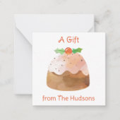 水色クリスマスケーキギフト囲いカード ノートカード (正面)