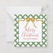 水色クリスマスゴールデンボウギフトエンクロージャー ノートカード