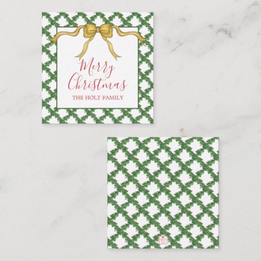 水色クリスマスゴールデンボウギフトエンクロージャー ノートカード