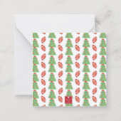 水色クリスマスサッカーツリーギフトエンクロージャー ノートカード (裏面)