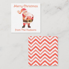 水色クリスマスサンタギフト囲いカード ノートカード