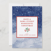 水色クリスマスシェットランド・ シープドッグファーリークリスマスカード (裏面)