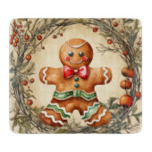 水色クリスマスジンジャーブレッドクッキー カッティングボード (正面)